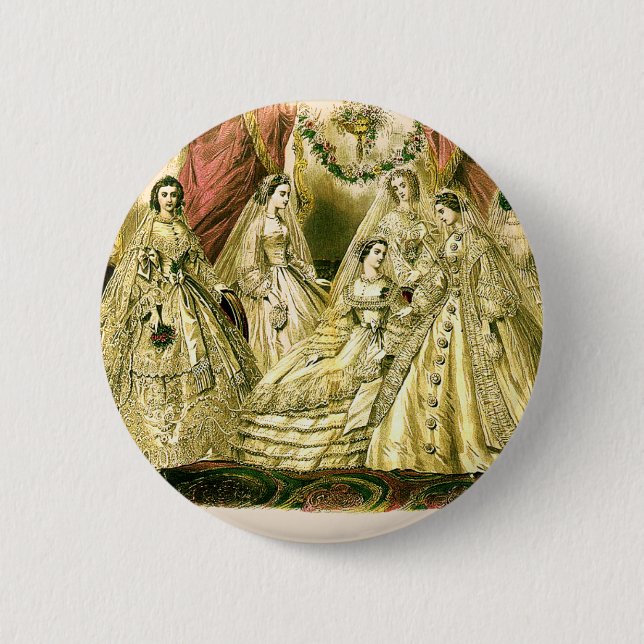 Macaron Rond 5 Cm Mariage victorien (Devant)