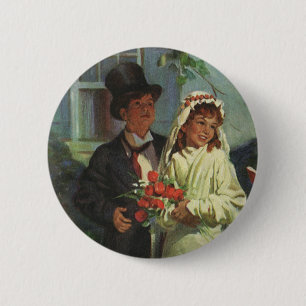 Macaron Rond 5 Cm Mariage vintage, les enfants font semblant Mariée 