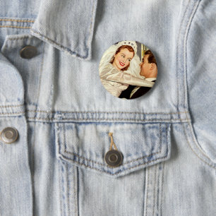 Macaron Rond 5 Cm Mariage vintage Nouveaux mariés, Mariée heureuse e