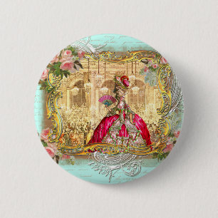 Macaron Rond 5 Cm Marie Antoinette à Versailles à Aqua