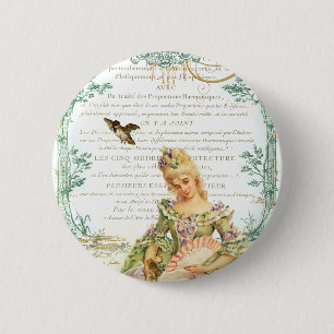 Macaron Rond 5 Cm Marie Antoinette et Sparrow