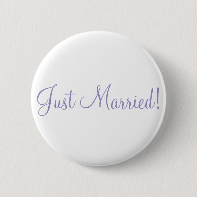 Macaron Rond 5 Cm Marié ! Boutons de mariage de la tulipe violette (Devant)