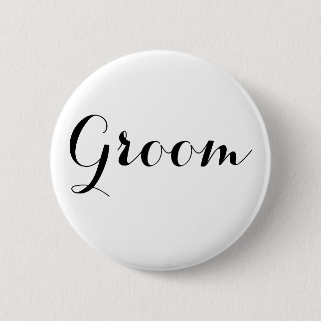 Macaron Rond 5 Cm Marié d'équipe de mariage d'or blanc (Devant)
