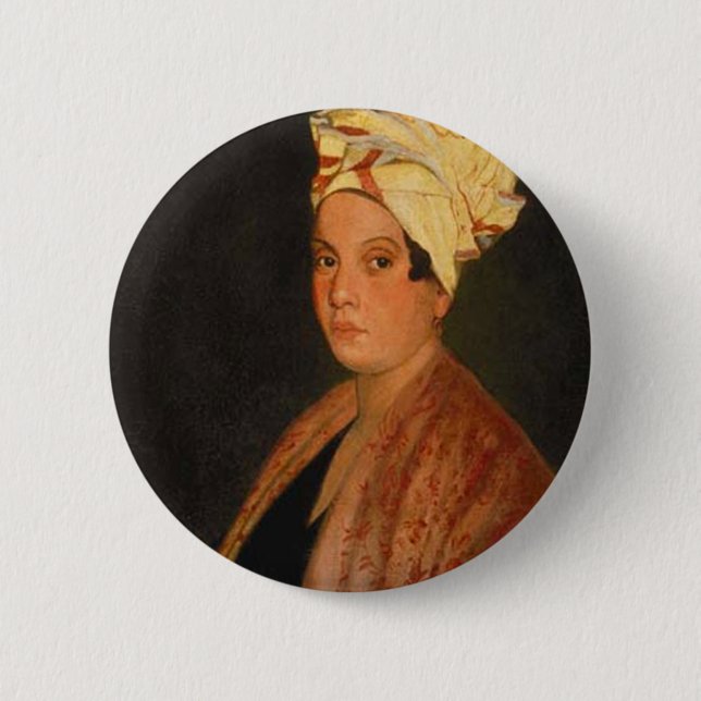 Macaron Rond 5 Cm Marie Laveau : La reine de vaudou (Devant)