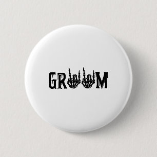Macaron Rond 5 Cm Marié Squelette Main Mariée Halloween Mariage Ente