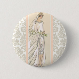 Macaron Rond 5 Cm Mariée Art Déco
