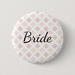 Macaron Rond 5 Cm Mariée Damask Peach Blush
