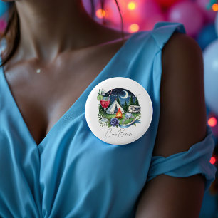 Macaron Rond 5 Cm Mariée de camping rustique personnalisée pour l'en