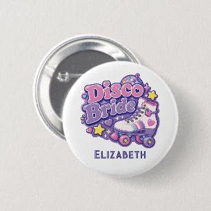 Macaron Rond 5 Cm Mariée Disco Y2K Enterrement de Vie de Jeune Fille