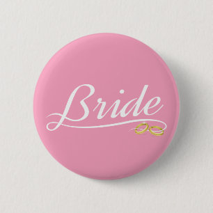 Macaron Rond 5 Cm Mariée Élégante Calligraphie de Mariage Épinglet