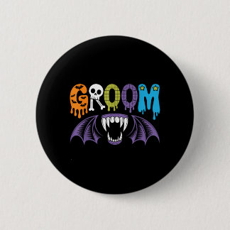 Macaron Rond 5 Cm Mariée et marié effrayants Mariage d'Halloween Amo