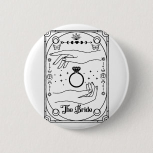 Macaron Rond 5 Cm Mariée gothique sorcière Coven Tarot Halloween Ent