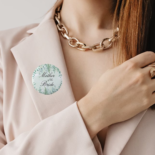 Macaron Rond 5 Cm Mariée mère eucalyptus verdure forêt  (Créateur téléchargé)