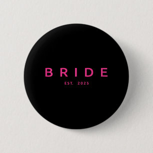 Macaron Rond 5 Cm Mariée prévue 2025 Rose Enterrement de vie de jeun