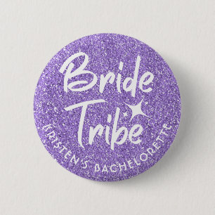 Macaron Rond 5 Cm Mariée Tribe Bachelorette Pin Violet