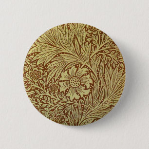 Macaron Rond 5 Cm Marigold William Morris Motif d'antiquité
