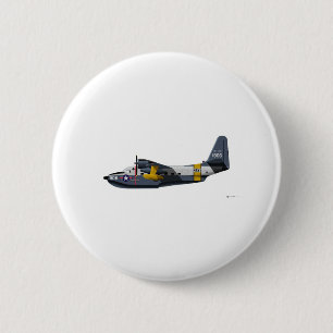 Macaron Rond 5 Cm Marine d'albatros de Grumman HU-16B