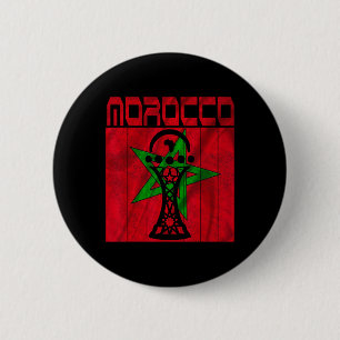 Macaron Rond 5 Cm Maroc Vintage, j'aime carte Maroc Maroc Football