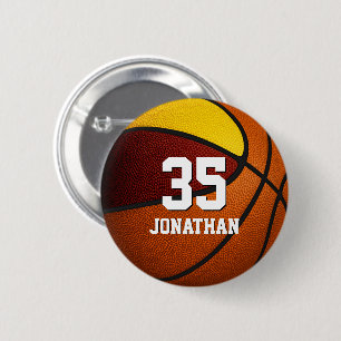 Macaron Rond 5 Cm Maroon or basketball enfants équipe couleurs cadea