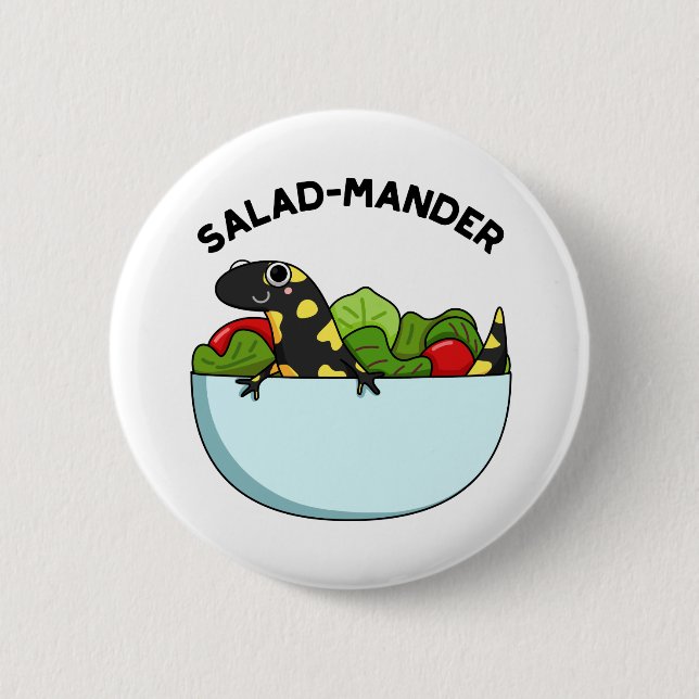 Macaron Rond 5 Cm Marque de salade Funny Salamander Animal Pun (Devant)