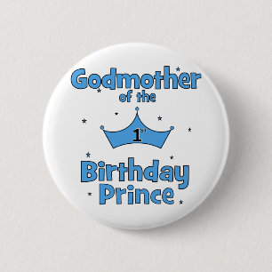 Macaron Rond 5 Cm Marraine du ęr prince d'anniversaire