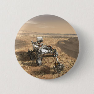 Macaron Rond 5 Cm Mars 2020 Rover Sur La Surface De Mars.