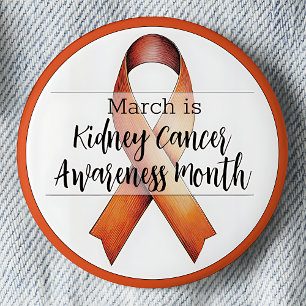 Macaron Rond 5 Cm Mars Mois de sensibilisation au cancer du rein