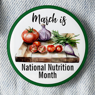 Macaron Rond 5 Cm Mars Mois national de la nutrition