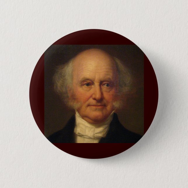 Macaron Rond 5 Cm Martin Van Buren 8e Président (Devant)