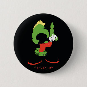 Macaron Rond 5 Cm MARVIN MARTIAN™ Silhouette avec Raygun