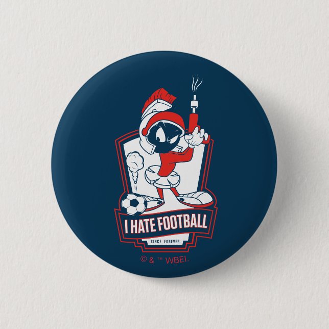 Macaron Rond 5 Cm MARVIN THE MARTIAN™ "I Hate Football" Graphic (Devant)