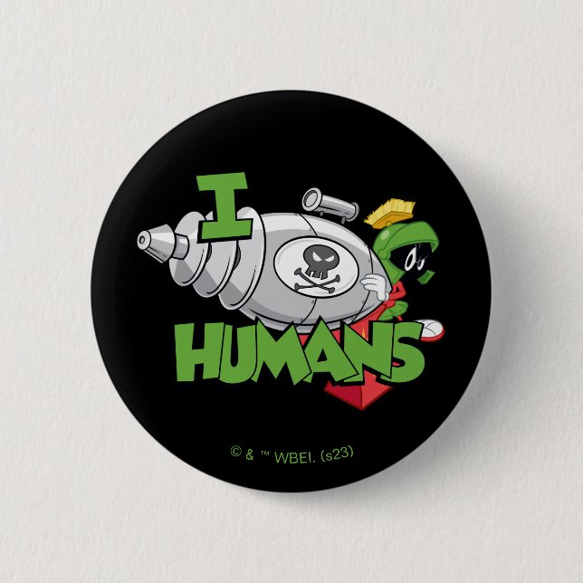 Macaron Rond 5 Cm MARVIN THE MARTIAN™ I Laser Humains (Devant)