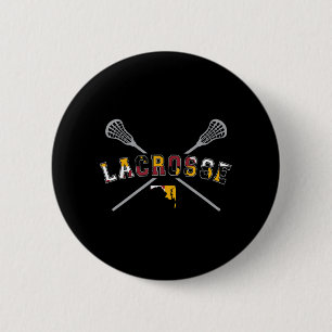 Macaron Rond 5 Cm Maryland Flag Lacrosse Boys  Mens College LAX Stic