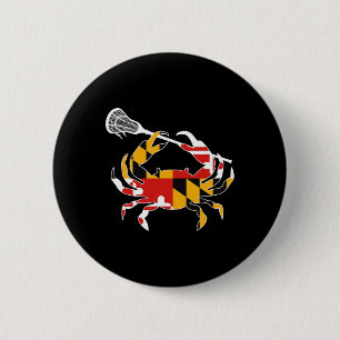 Macaron Rond 5 Cm Maryland State Drapeau Crabe Crosse Complète Bâton