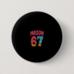 Macaron Rond 5 Cm Mason 67 Glace Mem Funny Six Seven (sur Ck) Pu
