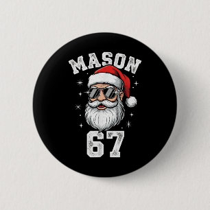 Macaron Rond 5 Cm Mason 67 Santa Noël Cool Six Sept Meme