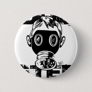 Macaron Rond 5 Cm Masque à Gaz Dubstep