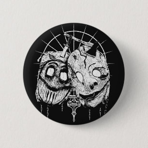 Macaron Rond 5 Cm Masque de Douleur Streetwear Occulte