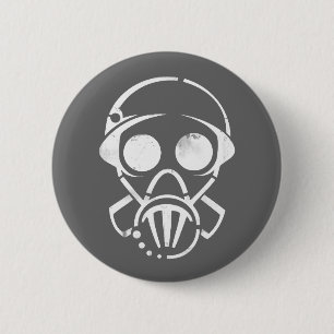 Macaron Rond 5 Cm masque de gaz [bouton]
