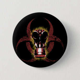 Macaron Rond 5 Cm Masque de gaz de Biohazard personnalisable