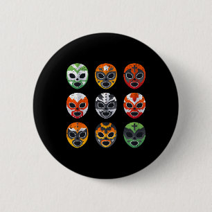 Macaron Rond 5 Cm Masque de lutte de Lucha Libre Cinco De Mayo Mexic