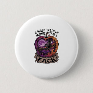 Macaron Rond 5 Cm Masque En Dit Plus Que Visage Halloween Sorcière P