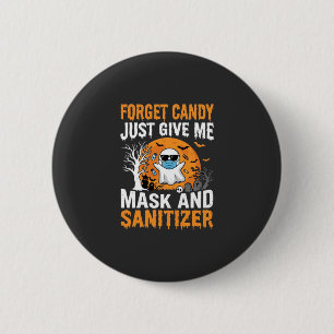 Macaron Rond 5 Cm Masque et désinfectant Halloween Ghost Design_1