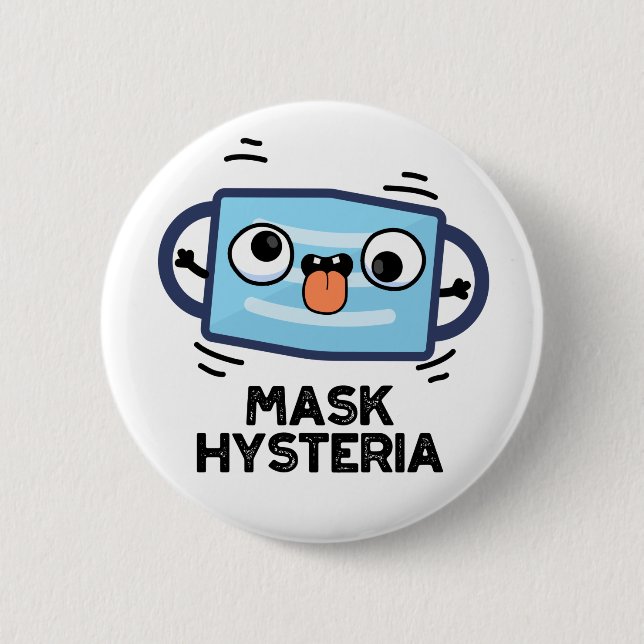 Macaron Rond 5 Cm Masque Hysteria Funny Masque Pun (Devant)