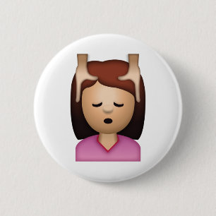 Macaron Rond 5 Cm Massage au visage de la femme - Emoji