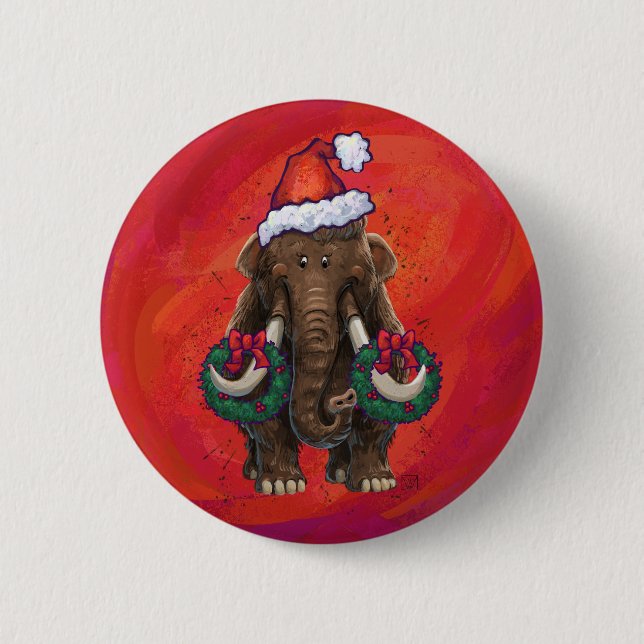 Macaron Rond 5 Cm Mastodon de vacances mignonnes (Devant)