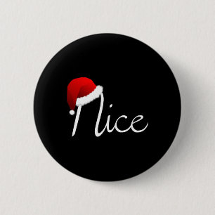 Macaron Rond 5 Cm Matching Naughty &amp; Nice Liste Noël