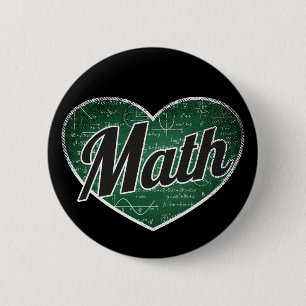 Macaron Rond 5 Cm Math Retro Heart Blackboard Love
