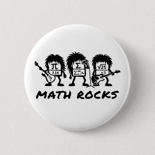 Macaron Rond 5 Cm Math Rocks Groupe de Rock Académique Humour