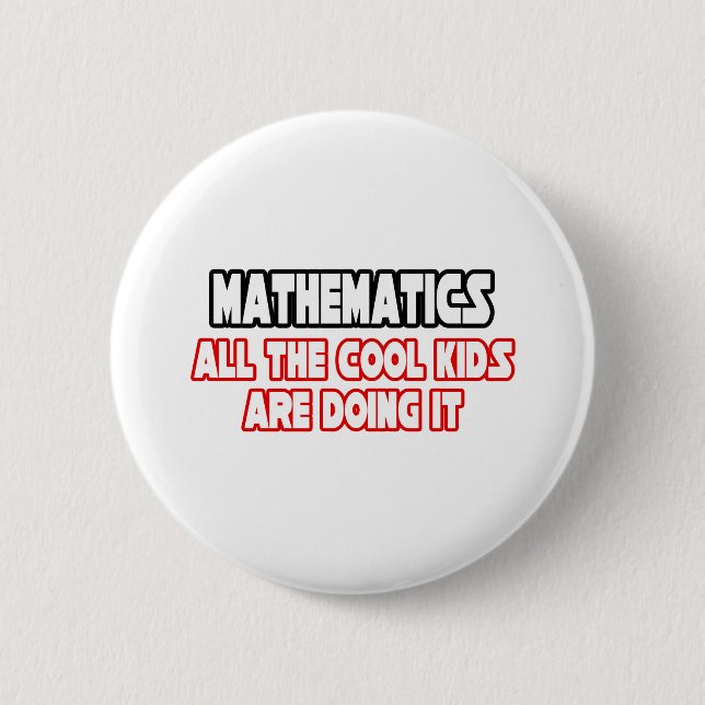 Macaron Rond 5 Cm Mathématiques...Enfants Cool (Devant)
